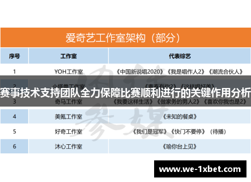 赛事技术支持团队全力保障比赛顺利进行的关键作用分析 赛事技术支持团队全力保障比赛顺利进行的关键作用分析